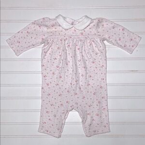RALPH LAUREN VGUC 100% Cotton Floral Peter Pan Collar Jumpsuit
